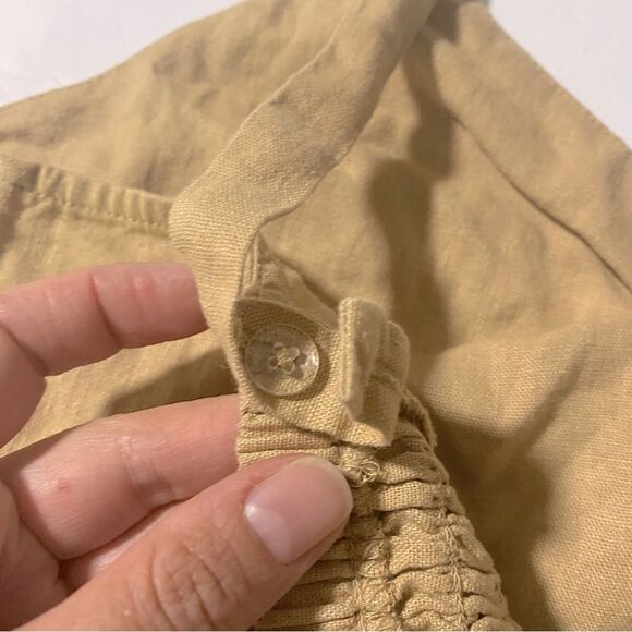 Universal Thread Tie-Front Crop Tank Top smocked Linen Blend nwot - L - Picture 9 of 10